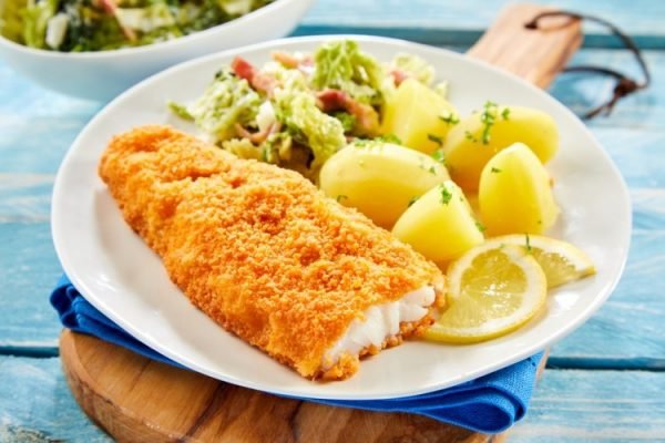 سمك فيليه مقلي مقرمش